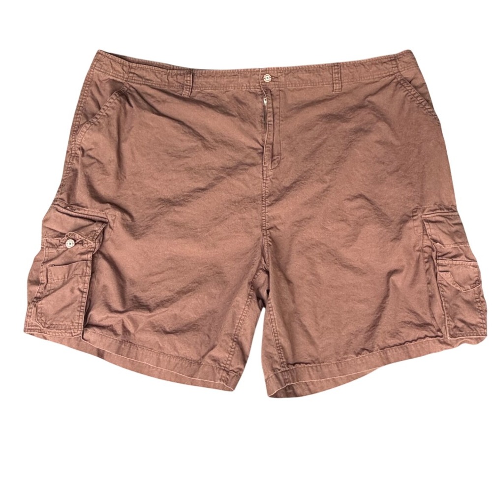 Big Dogs Mens 5X Brown Cotton Cargo Shorts Solid Relaxed Fit Utility Pockets